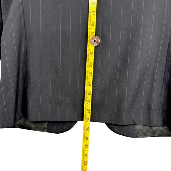 Halston Vintage Pinstripe 3-Button Notched Lapel Blazer Suit Jacket Mens - Picture 9 of 12